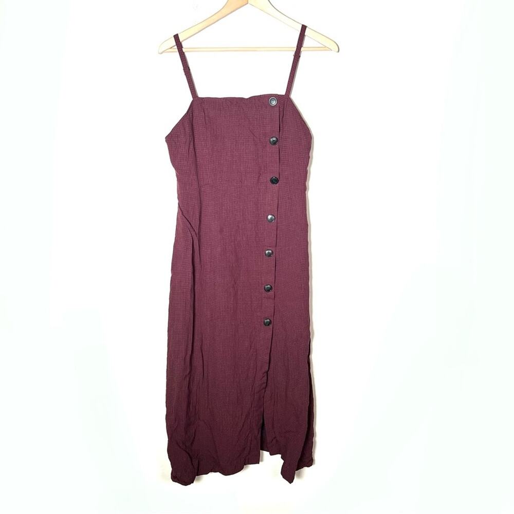 First Monday wine red sleeveless midi sheath dress size medium M B153